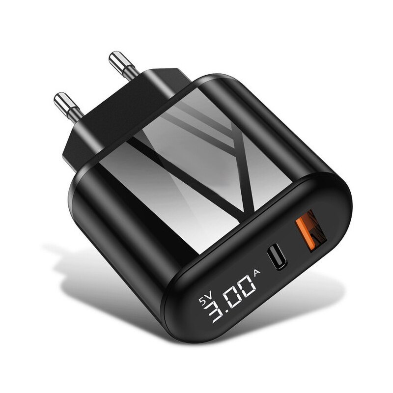 Digitale Display Quick Charge 3.0 Usb Charger 18W Pd 3.0 Snel Opladen Voor Iphone 11 Pro Mobiele Telefoon Usb C Charger Power Adapter: EU