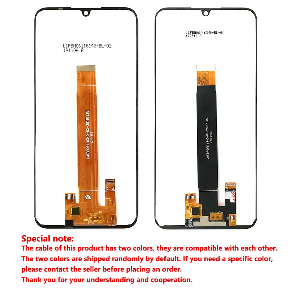 100% Tested Accessories For wiko view 3 view3 lite LCD Display Touch Screen Digitizer Assembly + Frame 6.09" Replacement: Black no frame