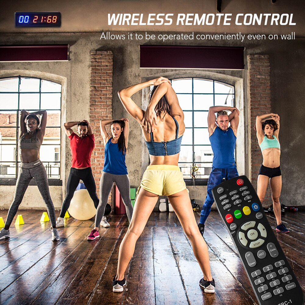 Programmierbare Ausbildung Timer LED-anzeige Intervall Timer Wanduhr mit Fernbedienung für Fitnessstudio Fitness Ausbildung 1,5 Zoll Countdown Uhr
