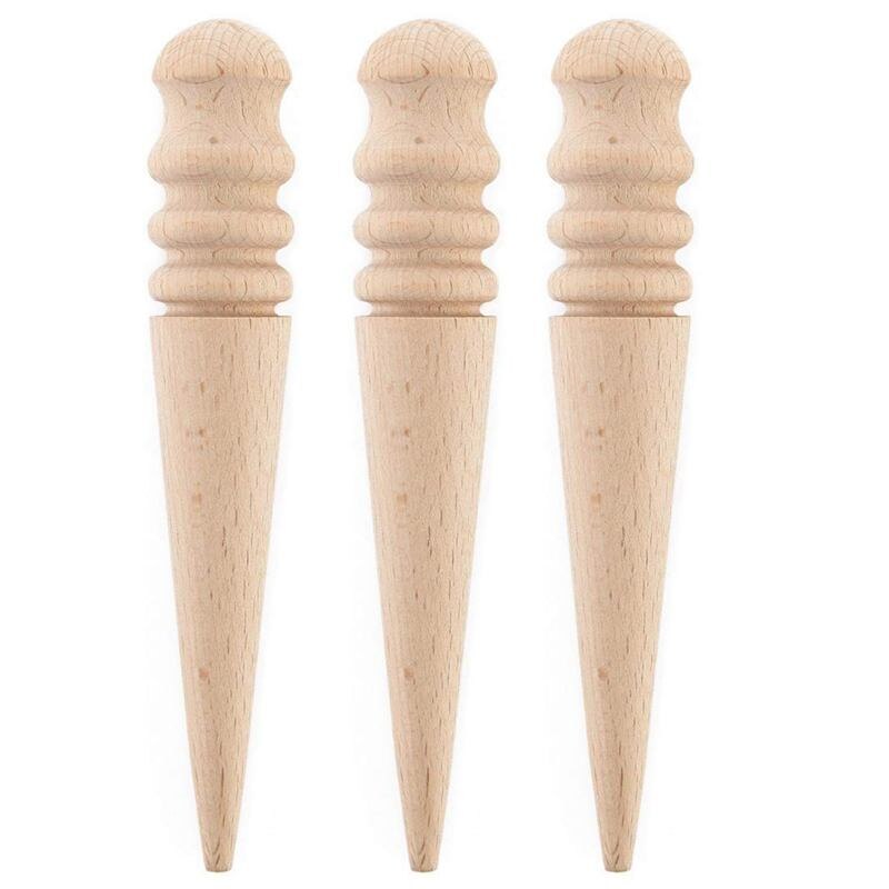 Multi-size houtslicker  (10 stuks) leer lederbewerking massief hout rond polijsten: Default Title