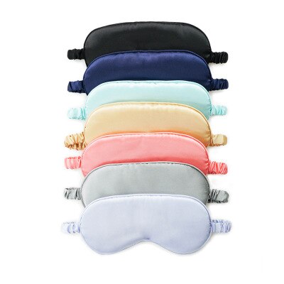 1Pc Faux Silk Eyeshade Sleeping Eye Mask Cover Eyepatch Blindfold Solid Portable Rest Relax Eye Shade Cover Soft Pad