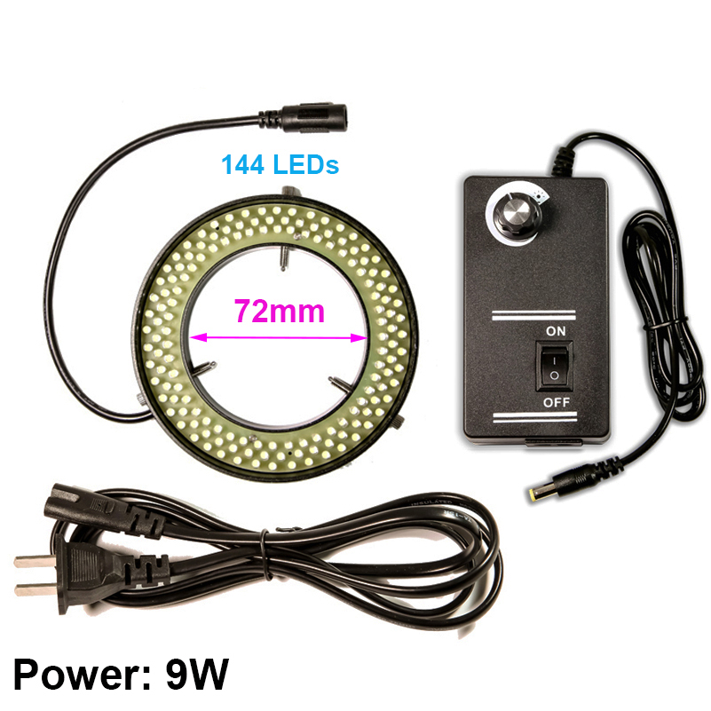 Lapsun 8000K 72-47mm carcasa de Metal grande 9W/10W 144 /152 lámpara iluminadora de Anillo de luz LED para cámara de lente de microscopio estéreo industrial: Naranja
