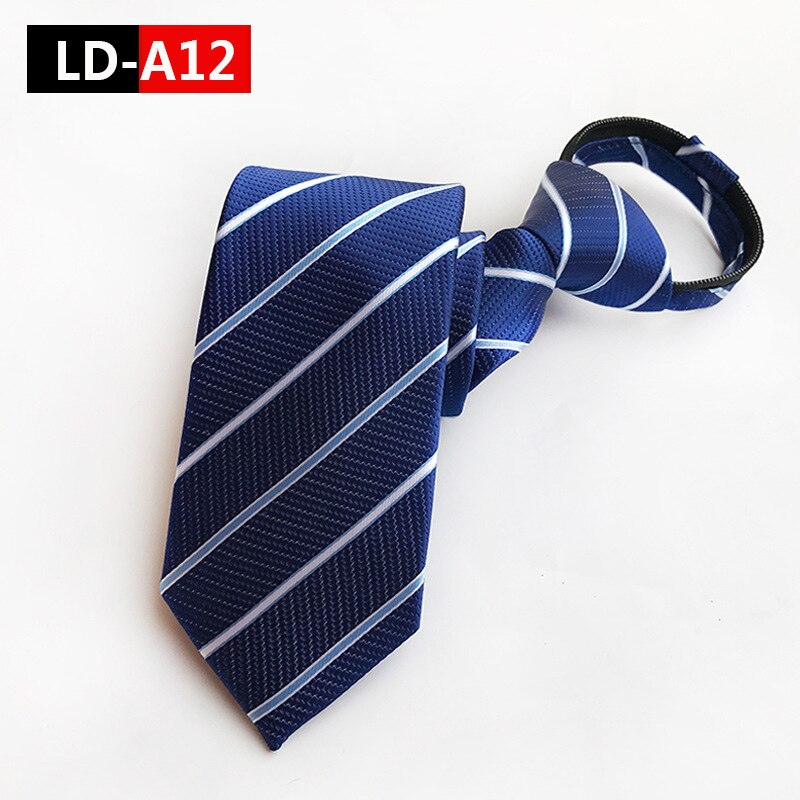 Original Convenient Fast Zip Tie Men's Simple Business 8 Cm Wedding Groom Lazy Easy To Pull Decorative Tie: LD-A12