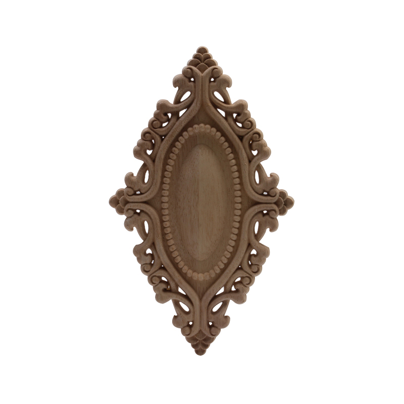 Figurines de madera Onlay apliques de madera Calcomanía para madera decoración antiguo europeo largo grande Floral mueble madera gabinete paredes