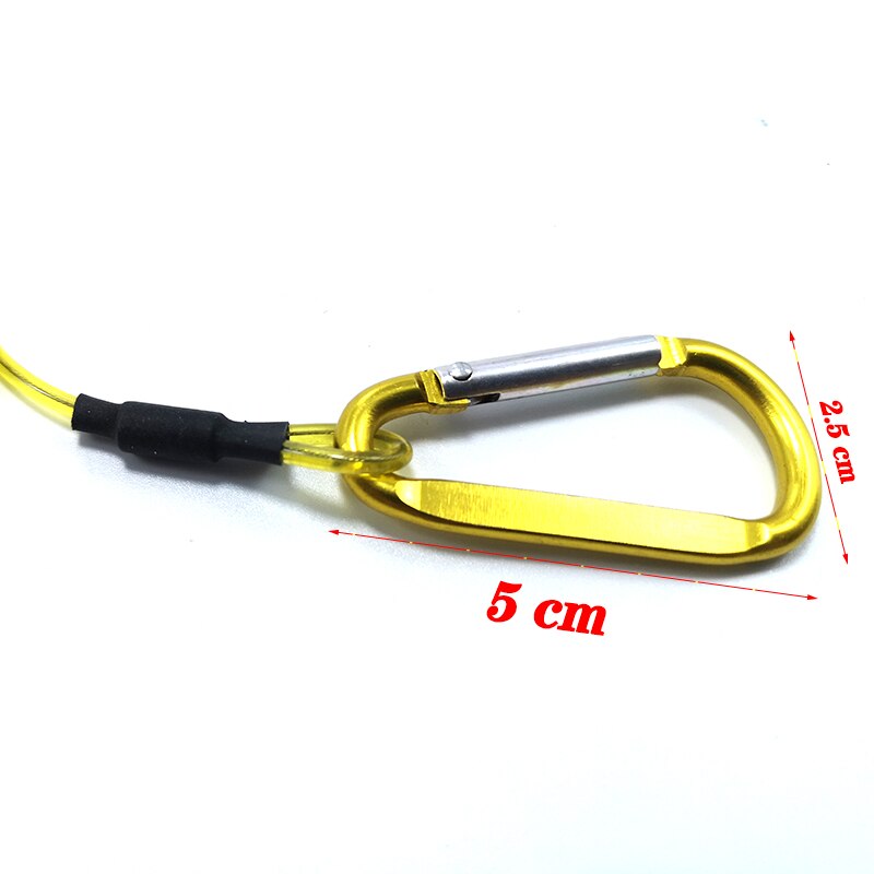 Carabiner Camping Hiking Anti-lost Rope Fish Clamp Controller Hanging Rope 6-Color Powerful Rope Keychain Rope