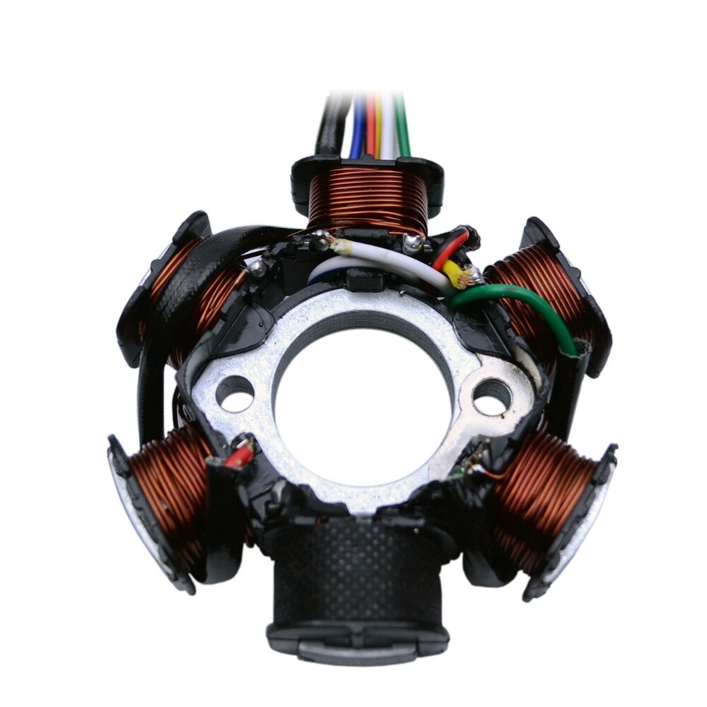 Bobina de estator Magneto para patinete eléctrico, 6 bobinas para GY6, 49cc, 50cc, 70cc, 90cc, 110cc, 125cc, 150cc, Scooter, Go Kart, ATV, Sunl Roketa