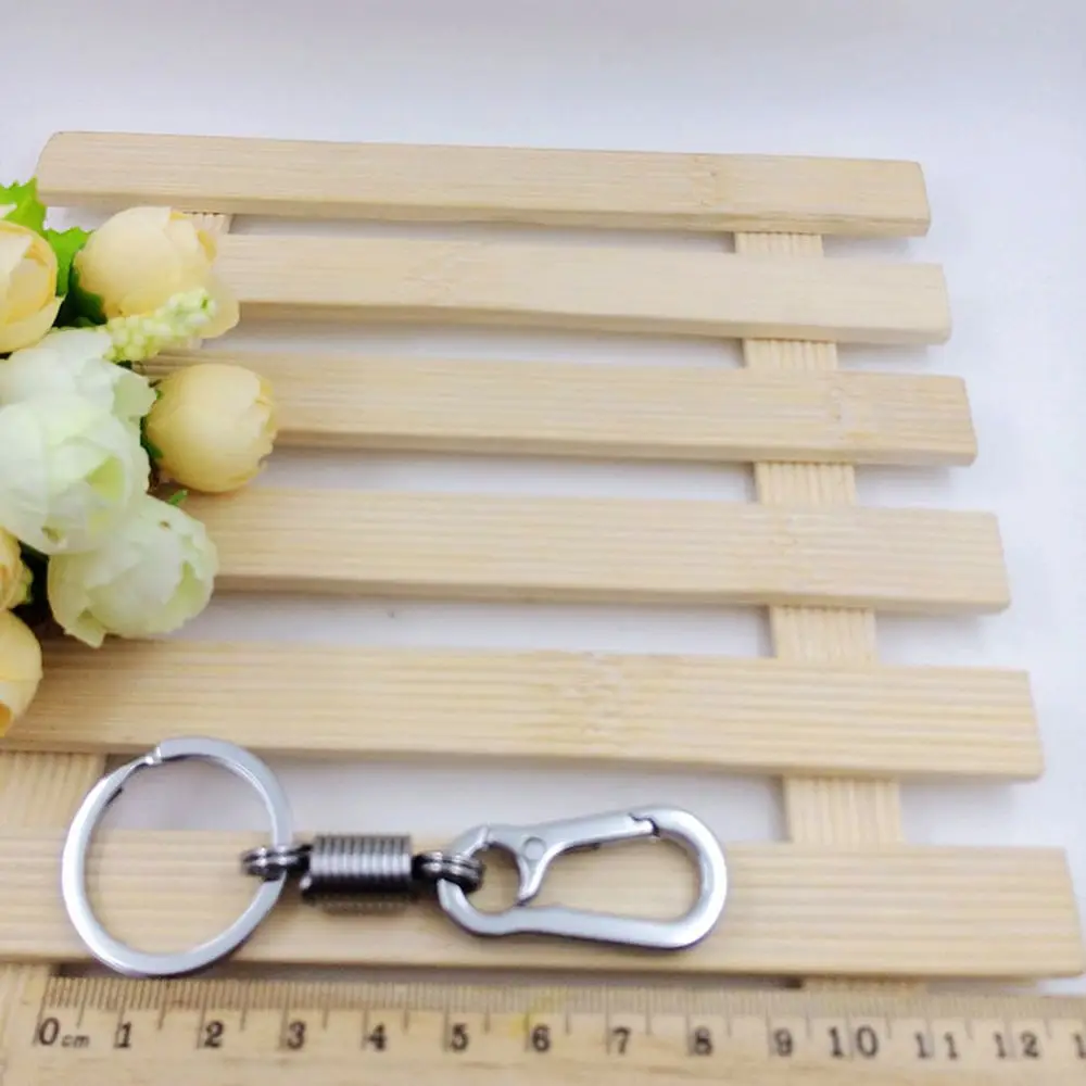 Waist Hanging Round Metal Keychain Keyring Key Holder Detachable Ring Outdoor Carabiner Buckle Men Women Zinc Alloy: black