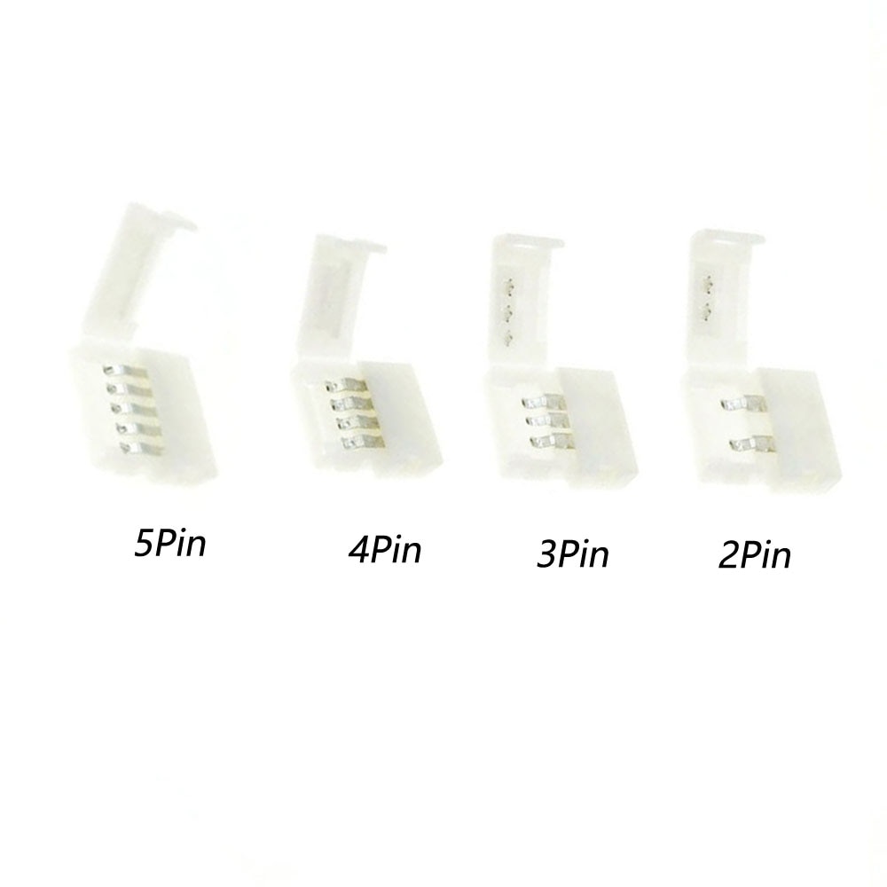 5PCS Free Soldering Led Connector 2PIN 3PIN 4PIN 5PIN L / T / X Shape Corner Connector for 10mm RGB RGBW RGBWW Led Strip Light