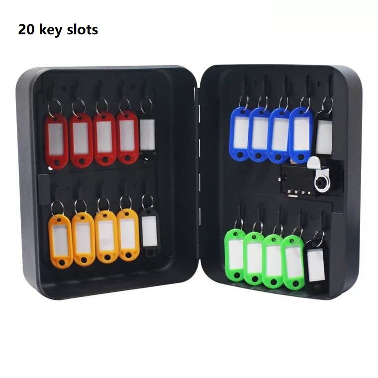 Wall-mounted Steel Security Storage Key Cabinet Organizer Safe Box 36 Positions Combination Lock Keychain Holder Black: 20 key