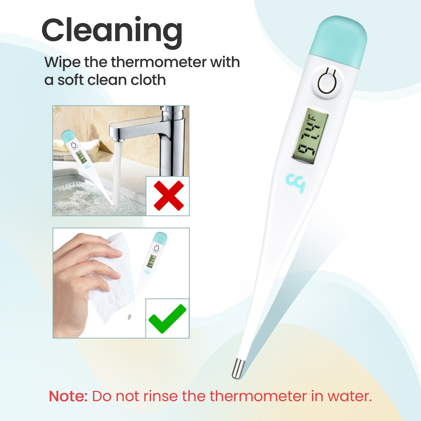 Femometer Oral Digital Thermometer for Fever Underarm Rectal Thermometer for Adults and Kids Accurate with Unit Switch