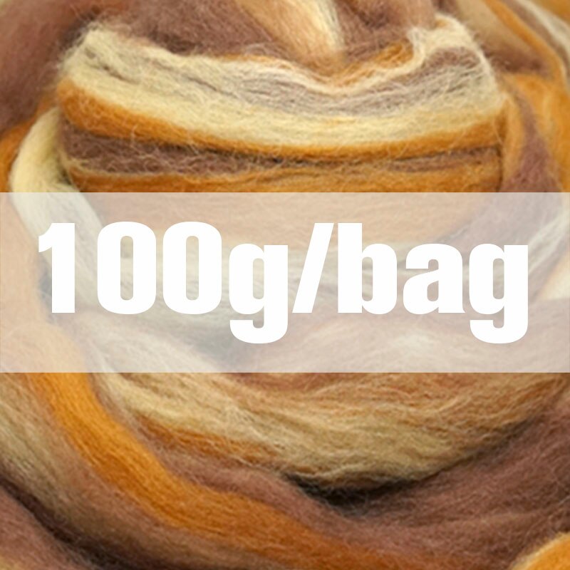 Extra Fijne kleur mengsel Merino Wol roving fiber 50G Perfect in Nat en naaldvilten Y17: 100g