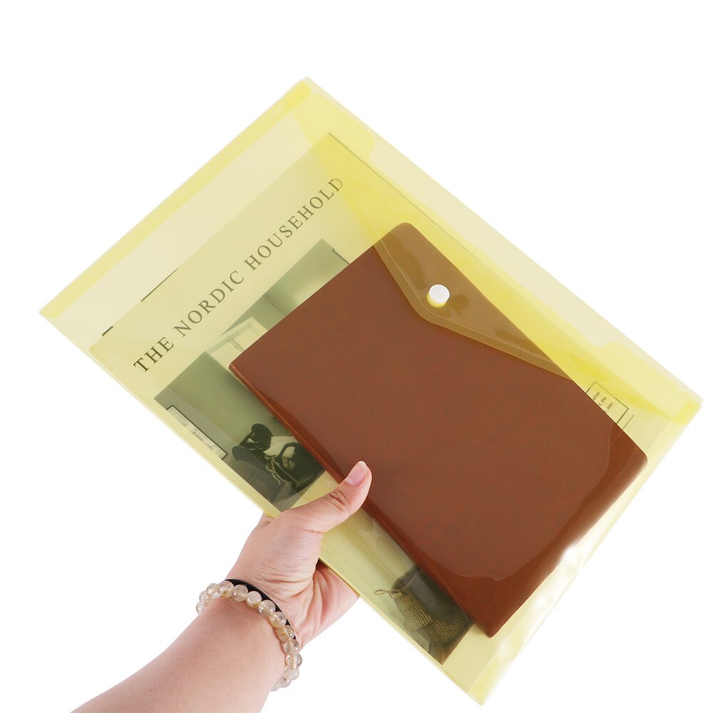 12Pcs/set A4 Clear Plastic Document Bag File Bags School Office Paper File Folder Stationery Case Organizer Filing Products