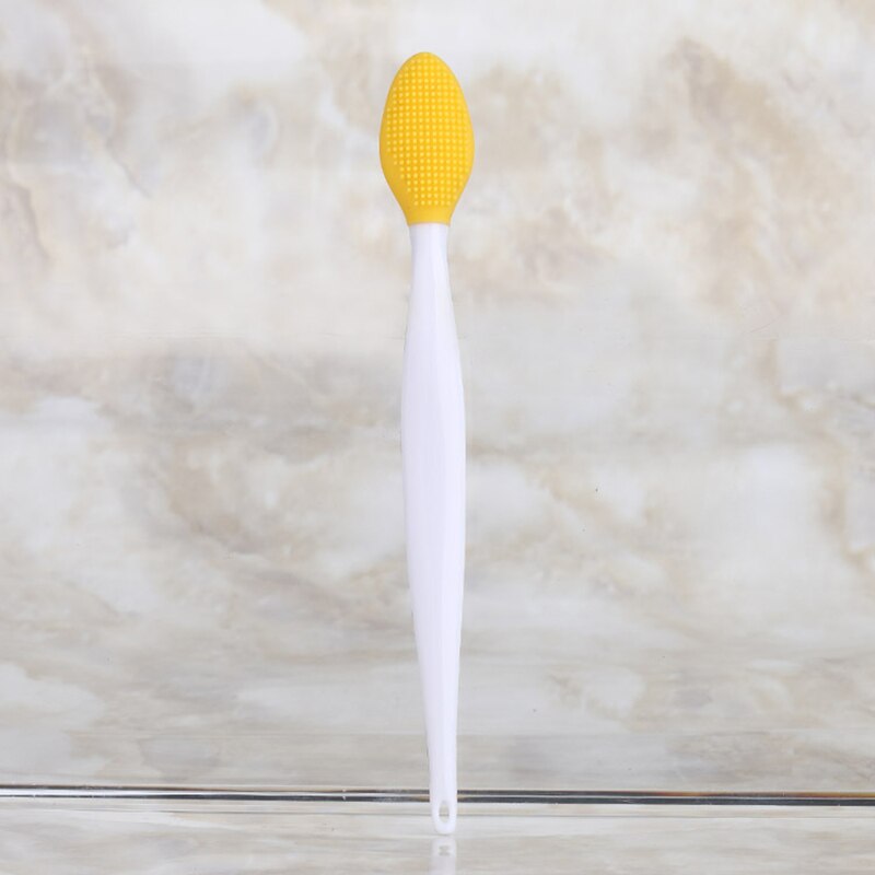 Alto Qu 2 uds los labios y la nariz cepillo de silicona exfoliante de labios cepillo de doble labio suave nariz exfoliante limpiador herramienta: Amarillo