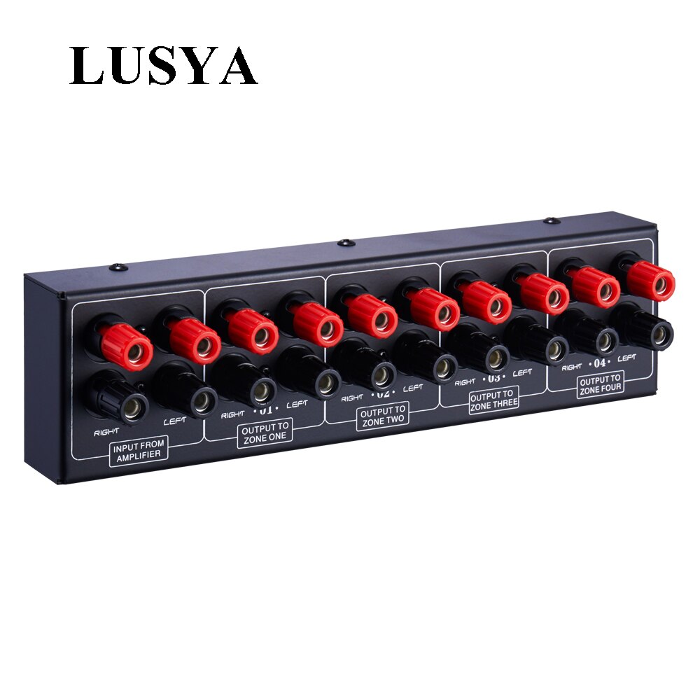 1 Input 4 Output Passive Audio Signal Switcher Selector 300W Signal Distribution Panel T0681