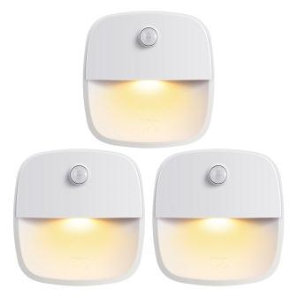 AMIR 3PCS Motion Sensor Nachtlampje Draadloze Wandlamp Magneet Kast Lichten Trappen Badkamer Keuken Emergency LED Nachtlampje: Default Title