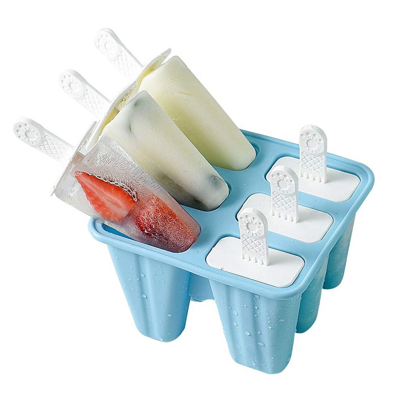 Roestvrijstalen Ijslolly Mallen, Ijspop Makers Schimmel, Roestvrij Staal Ijs Lolly Popsicle Mallen, Ijs Stok Houder Kit Met 50 Herbruikbare Bamboestokken, 20 Pop Tassen, Schoonmaakborstel,6PCS