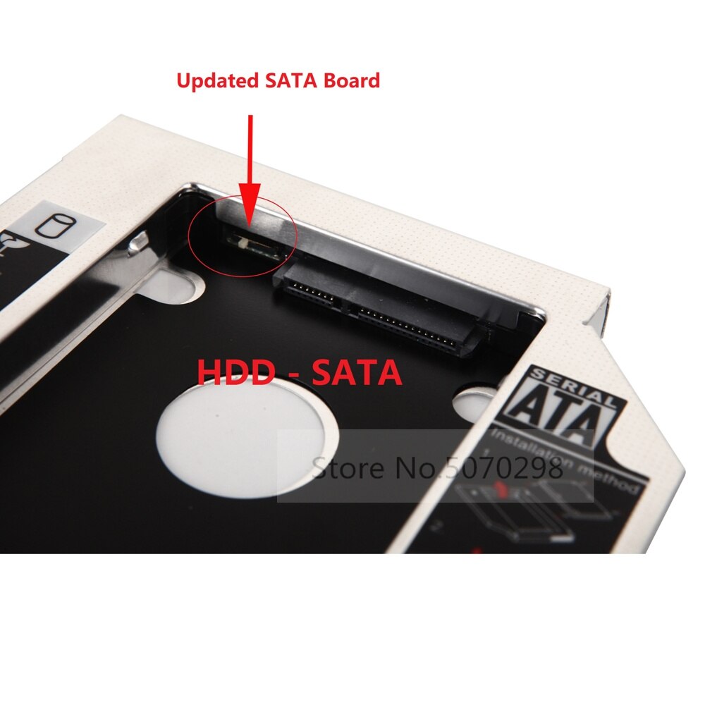 12.7mm 2nd HDD SSD Hard Drive Optical bay Caddy Frame Adapter for Dell Inspiron M5010 N5010 N7110 N7010 N5110 DS-8A5SH DVD ODD