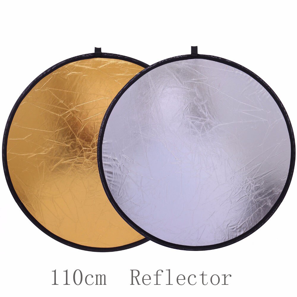2 in1 110cm Light Mulit Inklapbare Disc Fotografie Reflector Outdoor of Photo Studio Accessoires voor flash light Sliver/ goud