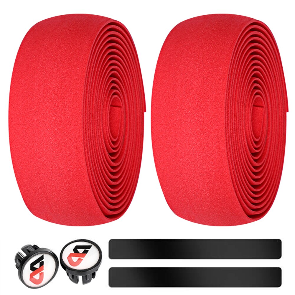Cinta de goma EVA para manillar de bicicleta de montaña, resistente al desgaste, antideslizante, engranaje fijo, cubierta de volante, accesorios de ciclismo: Red