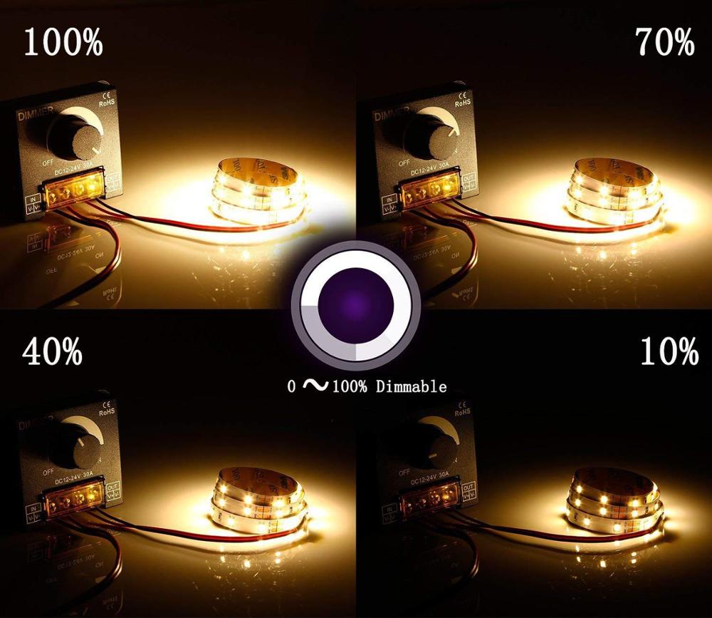 12V/24V Dc 30A Led Pwm Dimmer Controller Aan/Uit Schakelaar Met Metalen Shell Voor Enkele kleur 5050 3538 5630LED Strip Verlichting Lint