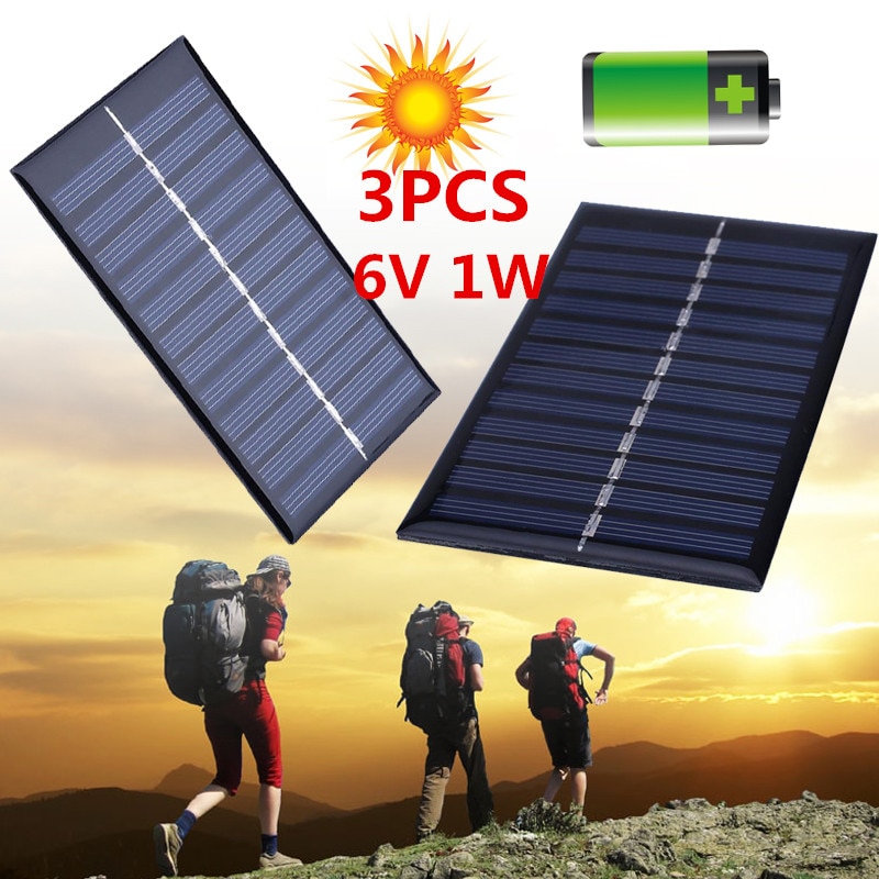 3 stk 6v 1w mini solpanel solceller diy til let mobiltelefon legetøj opladere bærbar diy