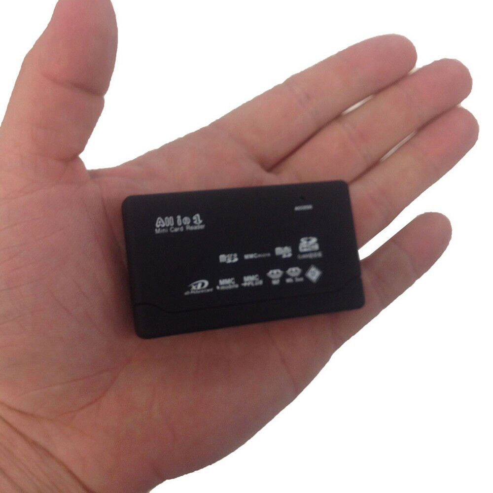 Muti-Kaartlezer Adapter All in 1 USB 2.0 CF xD SD MINI TF MS Zwart + USB Kabel
