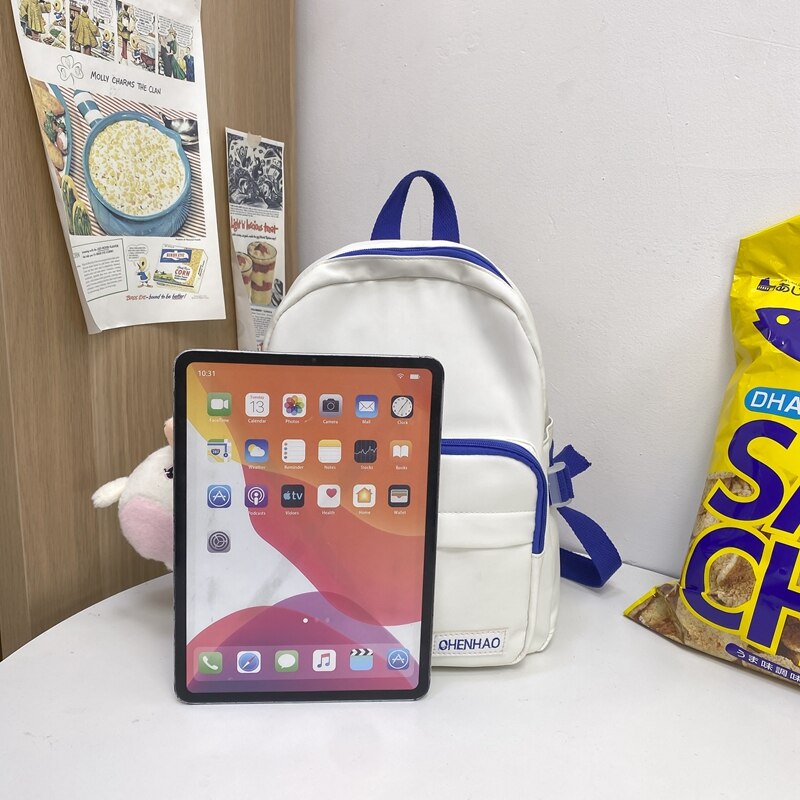 Mochila pequeña e informal de nailon con paneles para chicas adolescentes, morral escolar para mujeres, bolso bonito para chicas jóvenes, 2022