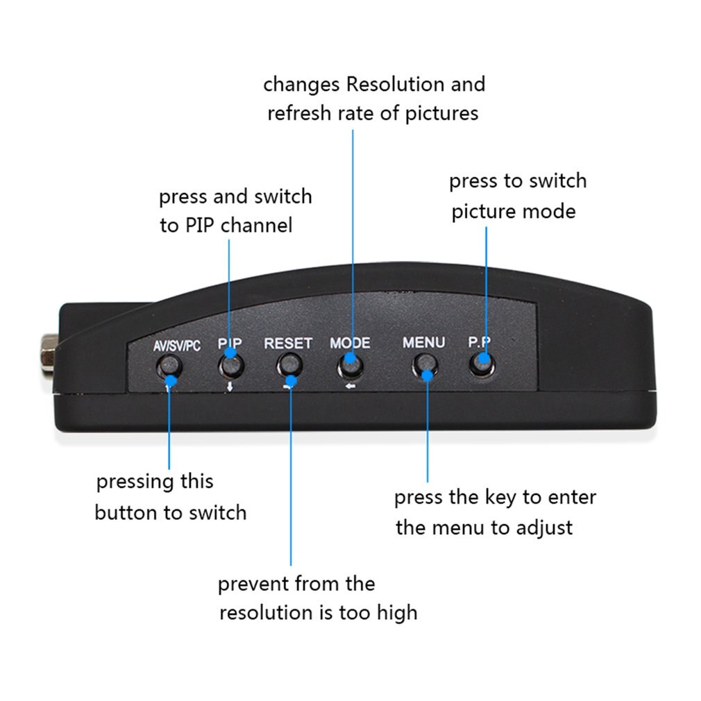 TV AV RCA To NTSC PAL VGA Signal Adapter Converter Video Switch Box Composite for Computer Laptop PC HD Video Converter Box