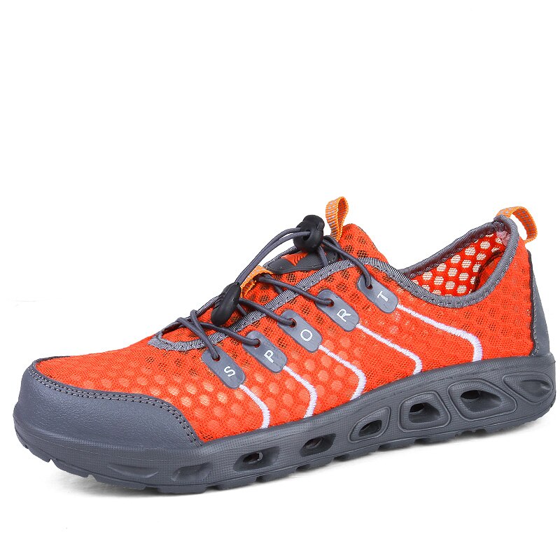 Svømning upstream sko mænd kvinder flod sko børn orange strand hurtigtørre vade sneakers fiskenet vand sko str.: Orange / 39