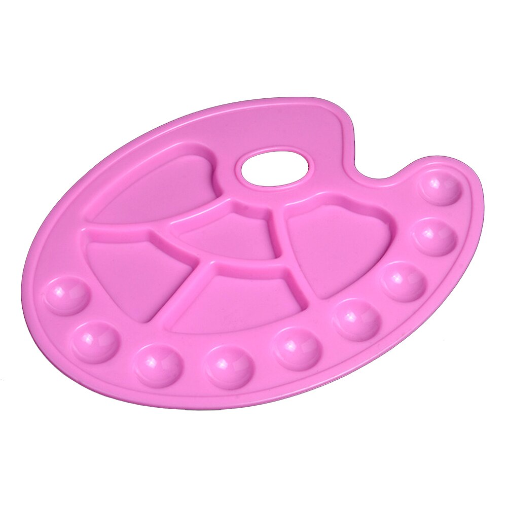 Paleta de plástico para pintura, bandeja grande con orificio para el pulgar para suministros de arte, sujeción y mezcla de colores, aceite acrílico, artesanía, pintura artística DIY: Pink
