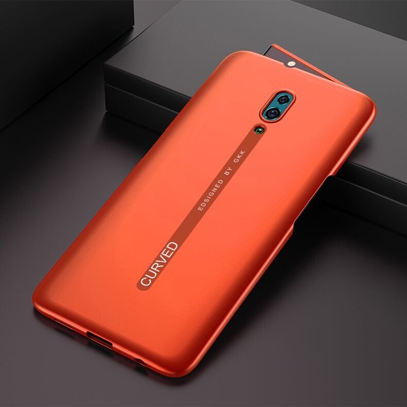 GKK Slim Original Case For OPPO Reno 2 ace Case 2 in 1 Full Protection Anti-knock Back Matte PC Cover for OPPO Reno 2 ace Coque: OPPO Reno 2 / Coral orange