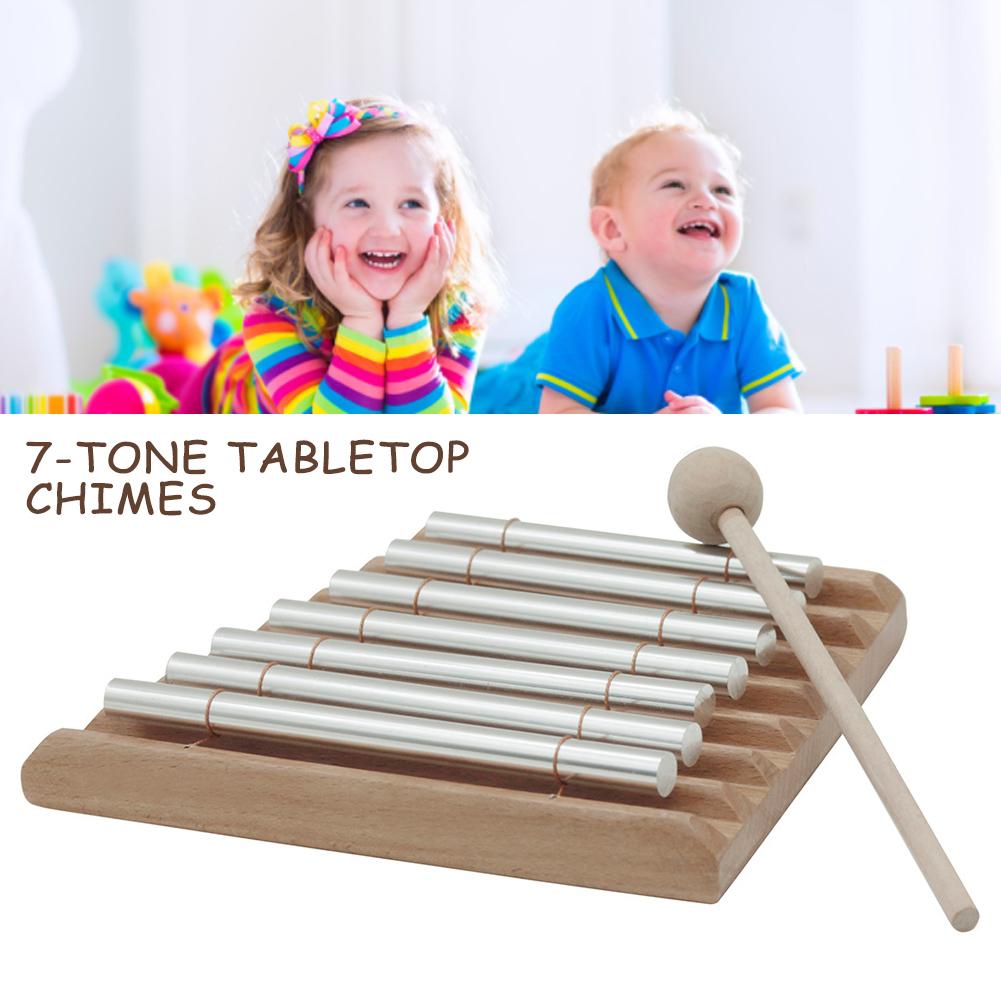 Energy Chime 7-Tone Tabletop Chimes Kids Metal Xylophone Educational Chime Percussion Instrument With Mallet For Classroom Use