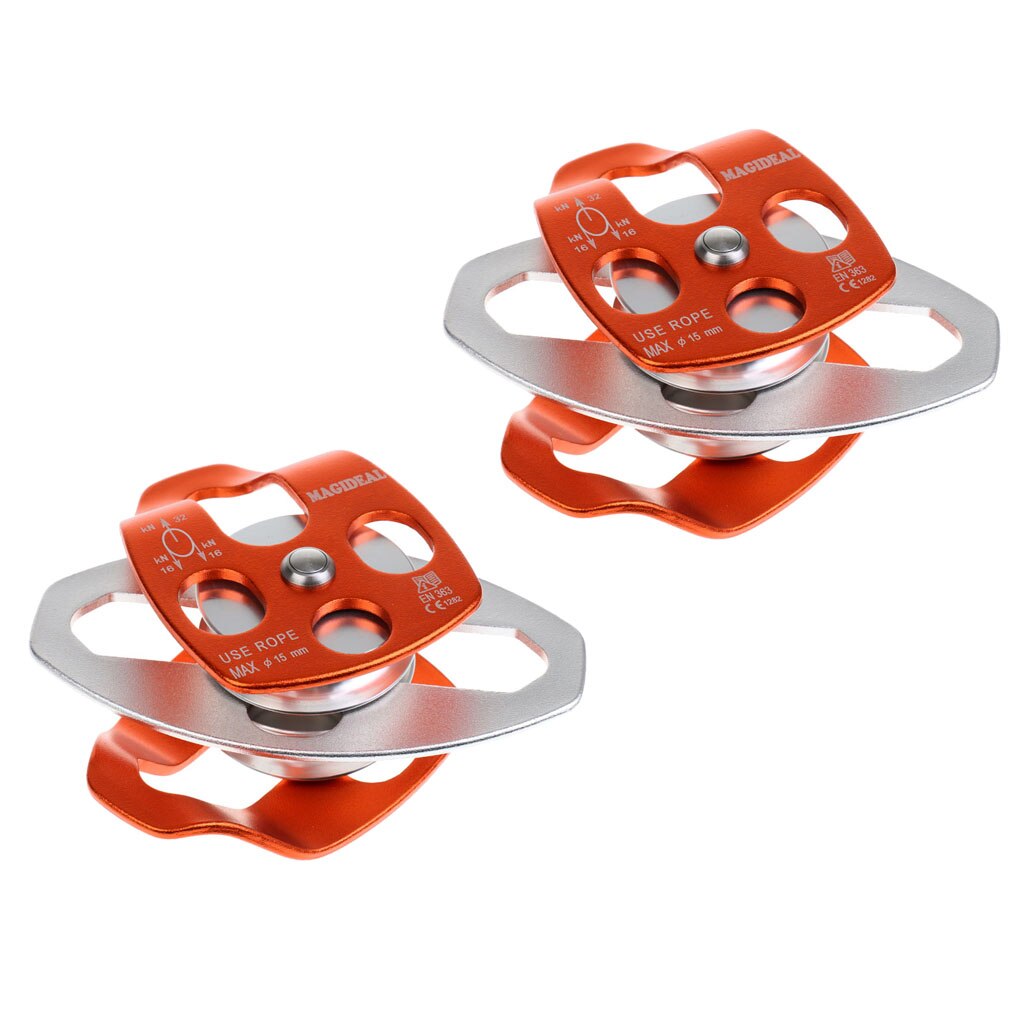 2Pcs 32kN Mobile Large Pulleys For Rigging Lifting Arborist Tree Climbing