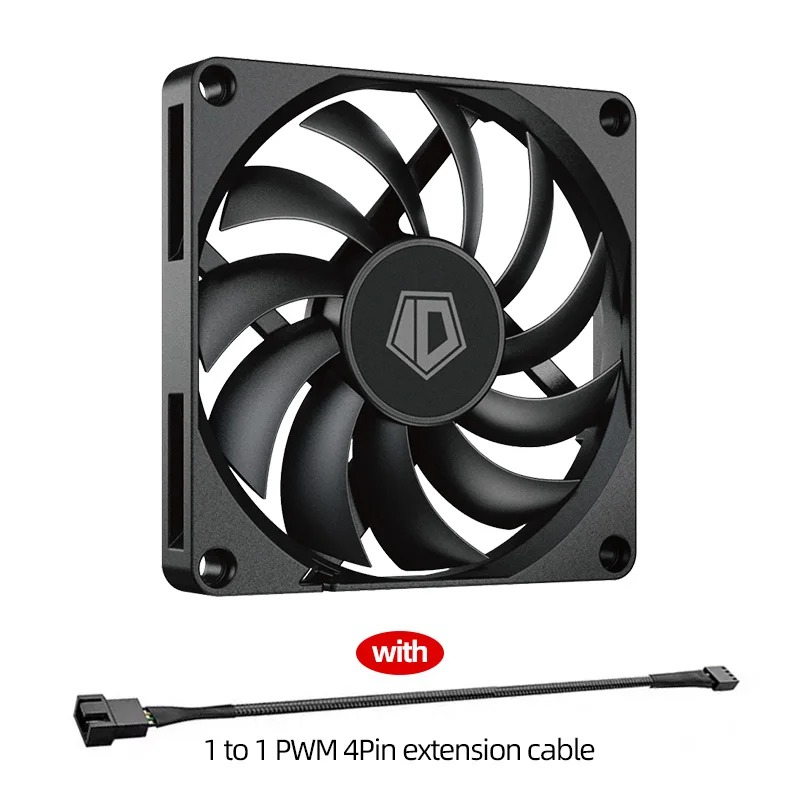 ID-COOLING NO-8010-PWM Case Fan 80mm 4Pin PWM Ultra-Thin CPU Cooling Fan 800-3000RPM Hydraulic Bearing PC Computer Ventilator: GRAY