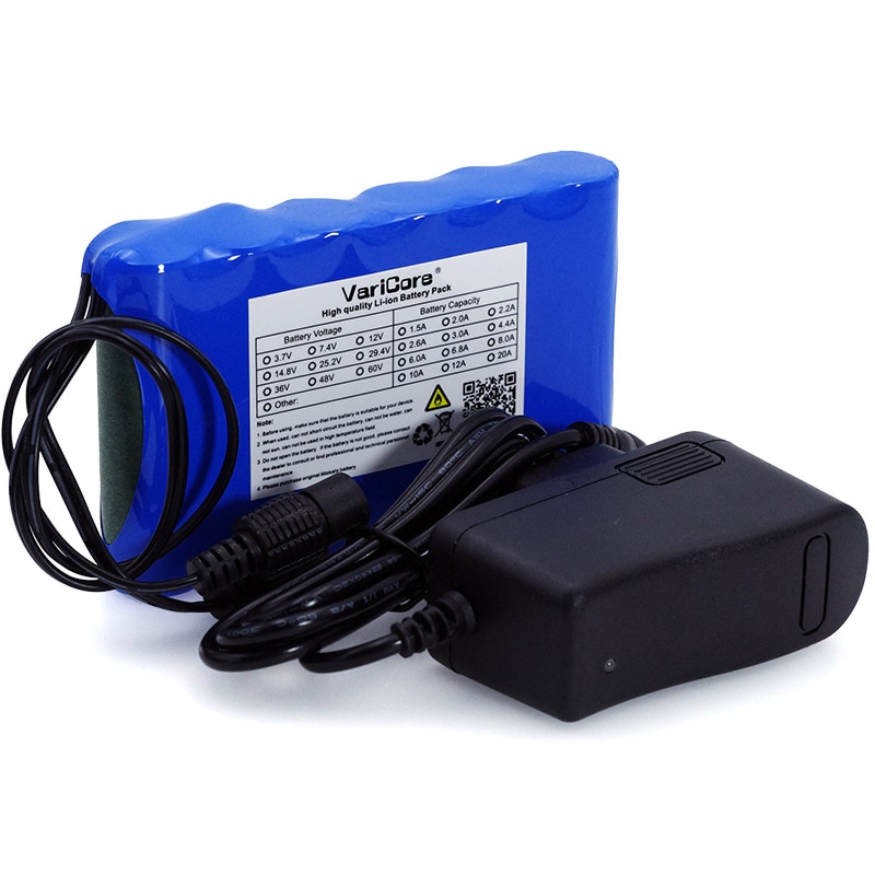 VariCore Draagbare Super 18650 Oplaadbare Lithium Ion batterij capaciteit DC 12 v 6800 mah CCTV Cam Monitor 12.6 v 1A Charger