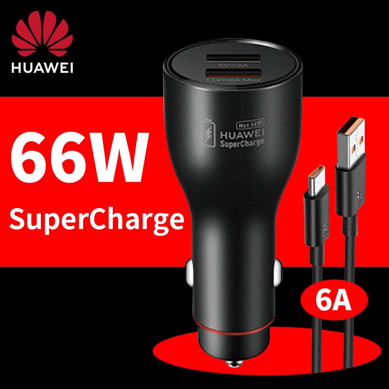 Huawei Car Charger SuperCharge 66W Max USB Type C Cable Original for Mate 40 RS Mate 40 Pro+ Mate 40 Pro Nova 8 Pro Nova 8 Nova