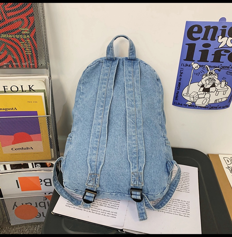 Damesrugzak Cowboy stoffen tas Rugzak Koreaanse schoudertas Meisje Collegetas Rugzak denim rugzak met grote capaciteit Rugzak