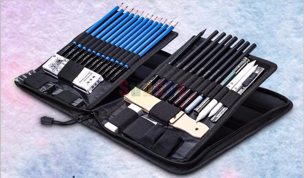 40pc/set Sketch Charcoal Pencil set drawing black pencil Writing Stationery drawing HB-TZ60 draw set School Office Supplies