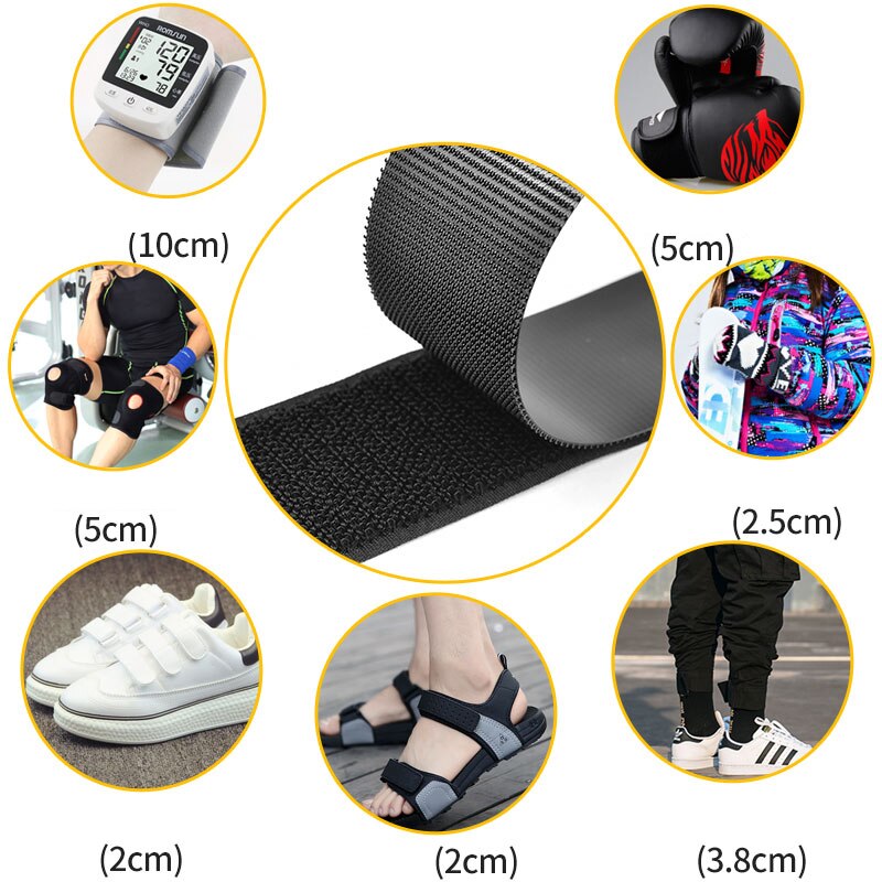 1Meter 16/20/25/30/38/50/100mm Adhesive Hook And Loop Fastener Tape No Glue Velcros Adhesive Sewing-on Sstrips Magic Tape