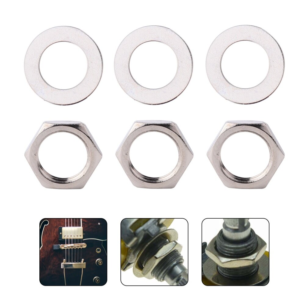 40 pièces écrou de guitare joint potentiomètre écrou et joint petites pièces de guitare électrique en métal pour le Style de magasin à domicile M7