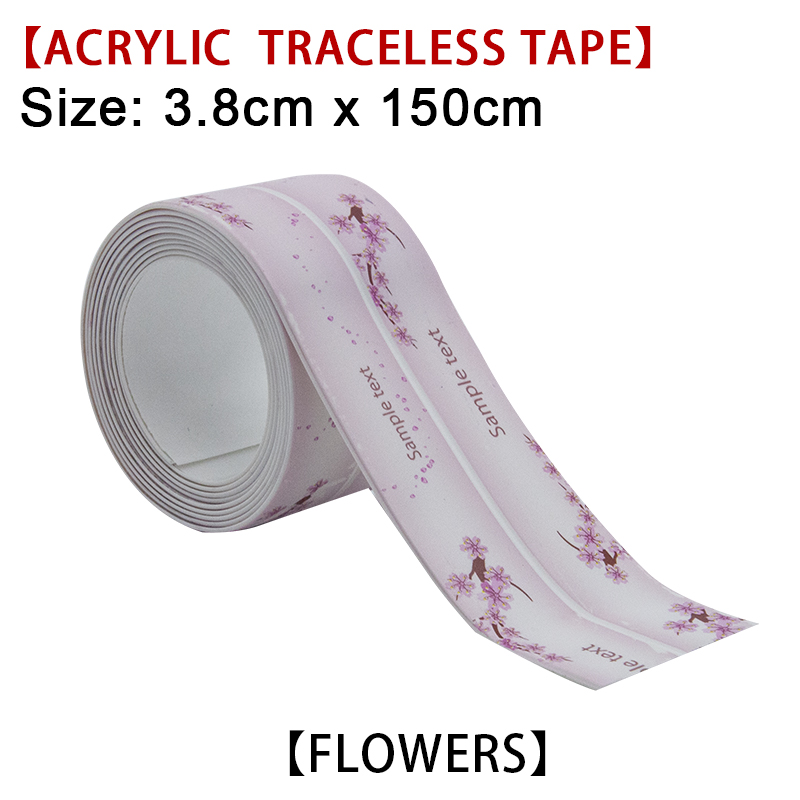 Bad kjøkken 3.2 mx 2.2cm dusj servant badekar tetningslist tape caulk stripe selvklebende vanntett veggklistremerke vask kanttape: 150cm akrylblomster