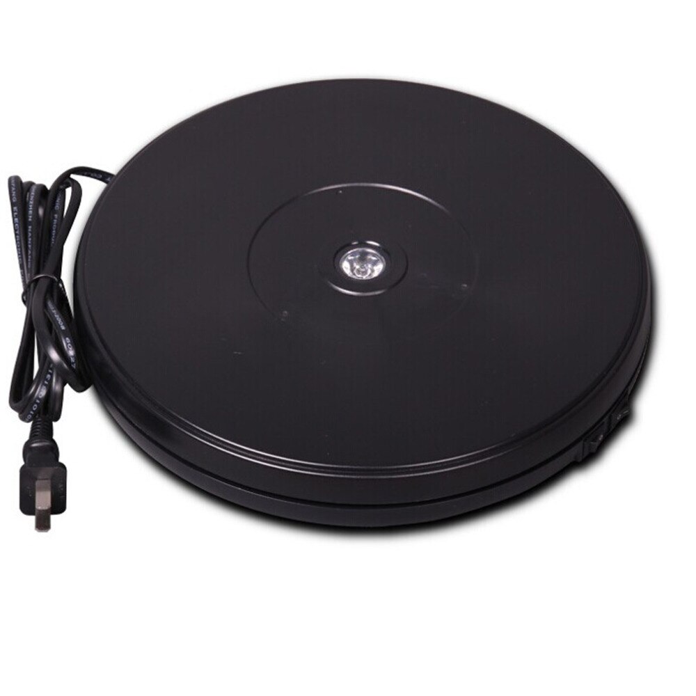110V 10 Inches Black Led Light electric Rotating Turntable Display Stand (1pc Super Brightness White Led in the Middle Light Up)