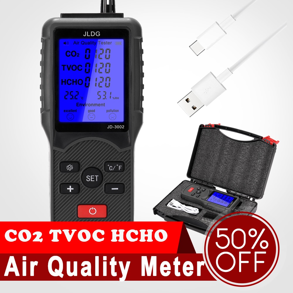 Kohlendioxid Tester CO2 Detektor Luft Detektor TVOC Meter Temperatur Feuchtigkeit Messgerät Multifunktionale Tester