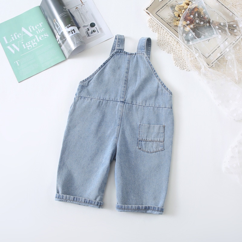 Primavera Outono meninos meninas denim macacões 2020 calça jeans moda infantil suspender calças crianças solto oversized