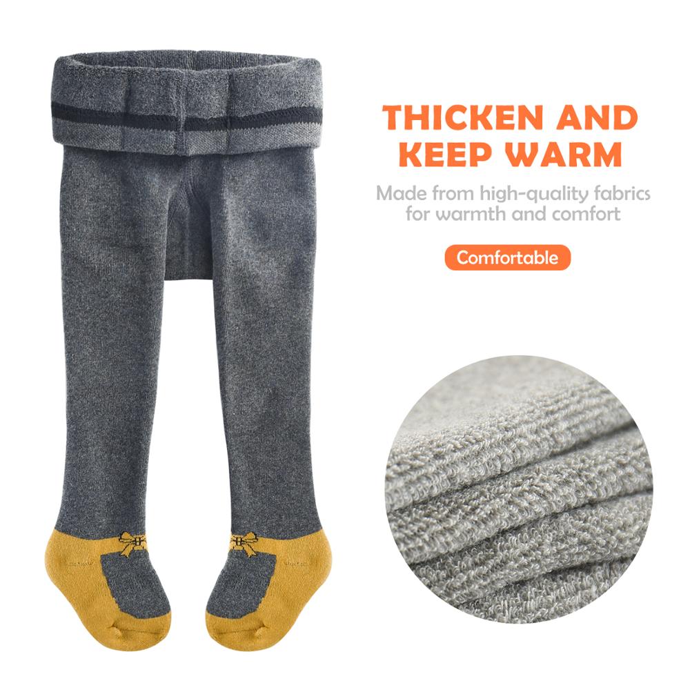 Baby Strumpfhosen Strümpfe Kleinkind Einfarbig Plus Samt Gestrickt Verdicken Vlies Gefüttert Winter warm Nahtlose Baumwolle Gamaschen