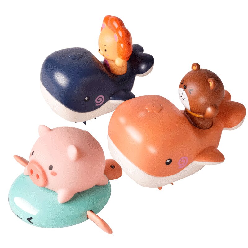 Sødt dejligt badelegetøj gris skildpadde model bold lege vand sprøjte sprinkler baby solsikke bad bruser legetøj baby vand legetøj
