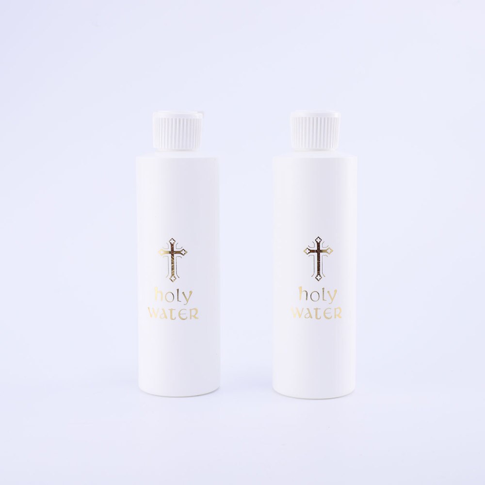 2Pcs Cilindrische Heilige Water Fles Kerk Heilige Water Fles Jesus Cross Patroon Exorcism Halidom Voor Reizen