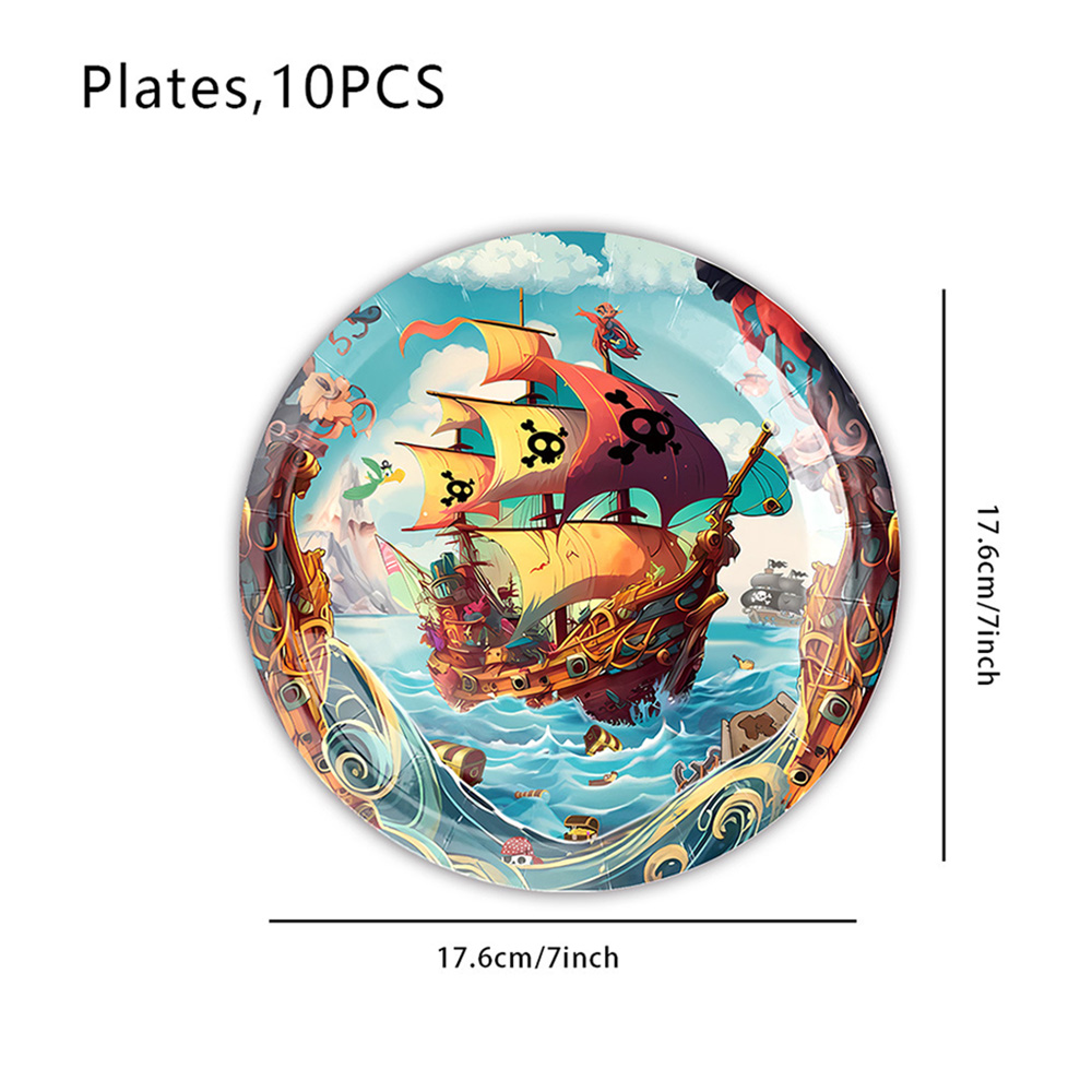 Mantel de pirata, mantel con mapa del tesoro, cubiertas de mesa desechables de plástico, decoración de de cumpleaños con tema náutico pirata