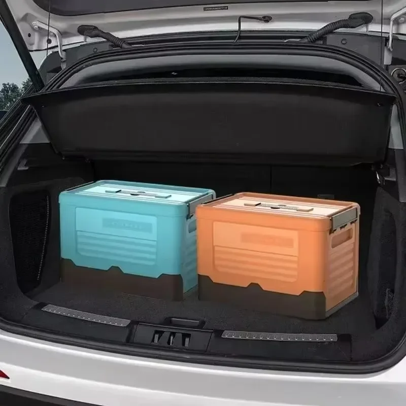 ﻿ Aufbewahrungsbox mit Deckel, faltbar, großes Fassungsvermögen, große Kleinigkeiten, Kleidungsbehälter, Outdoor, Kunststoff, Campinghalter, Haushaltsbox