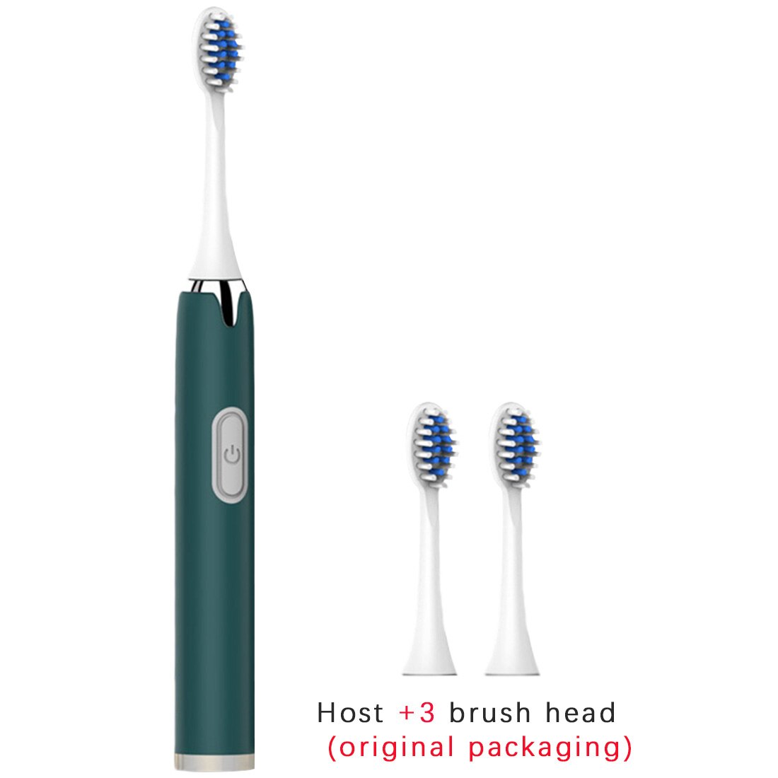Electric Toothbrush Ultrasonic Sonic Teeth Brush Deep Cleaning Ultrasonic Automatic smart toothbrush rechargeable waterproof: Green 3head with box